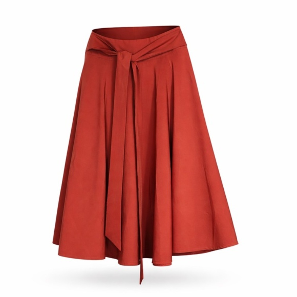 Belle Poque Vintage Style Midi Skirt Womens S Pink Tie Waist A-Line 27” Retro